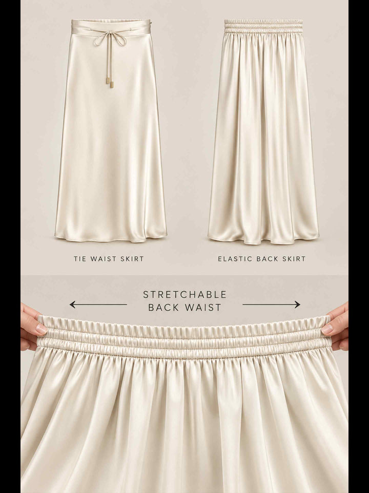 Satin Skirt - Ivory