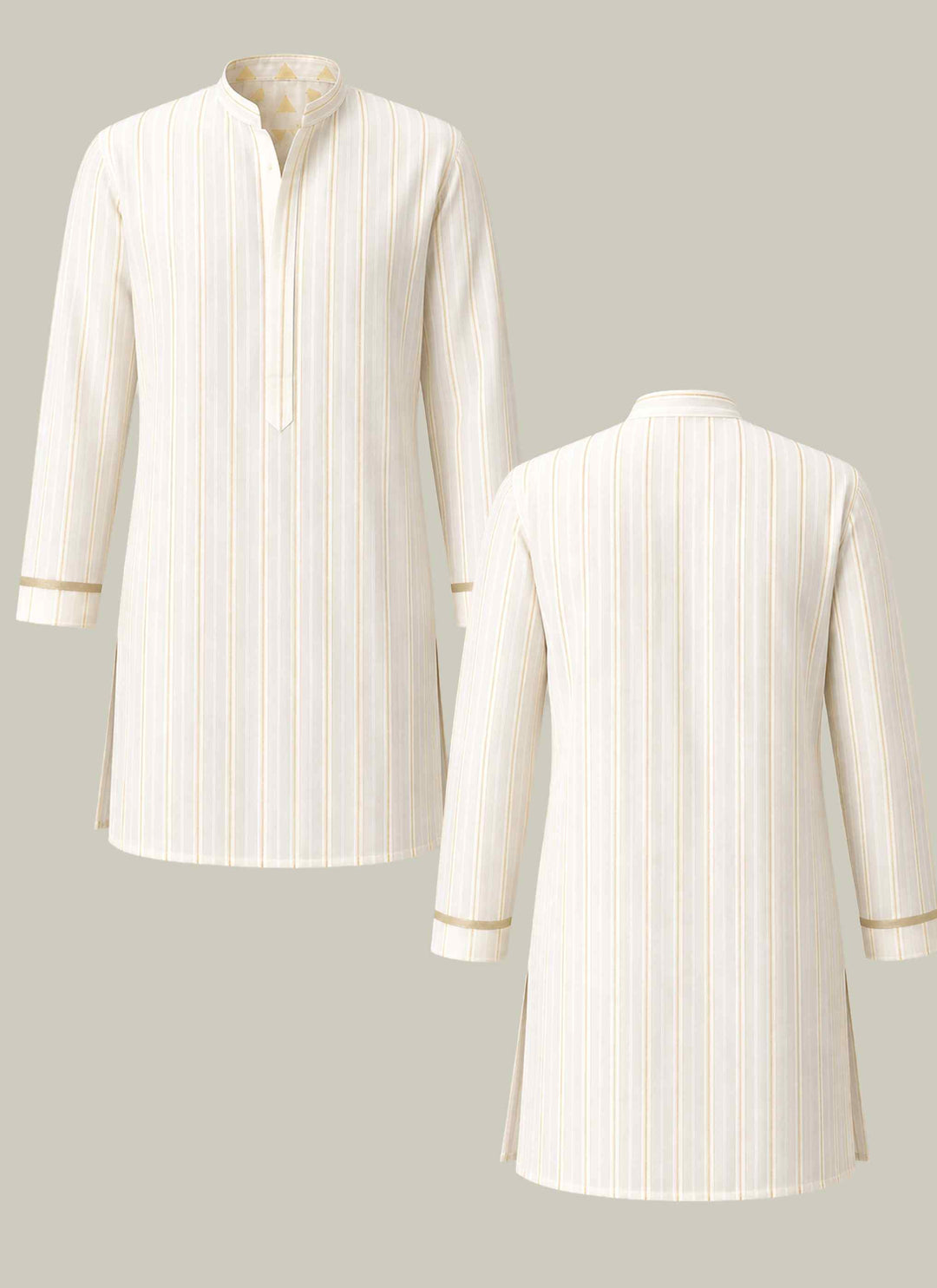 Gold Line - Cotton Linen Kurta
