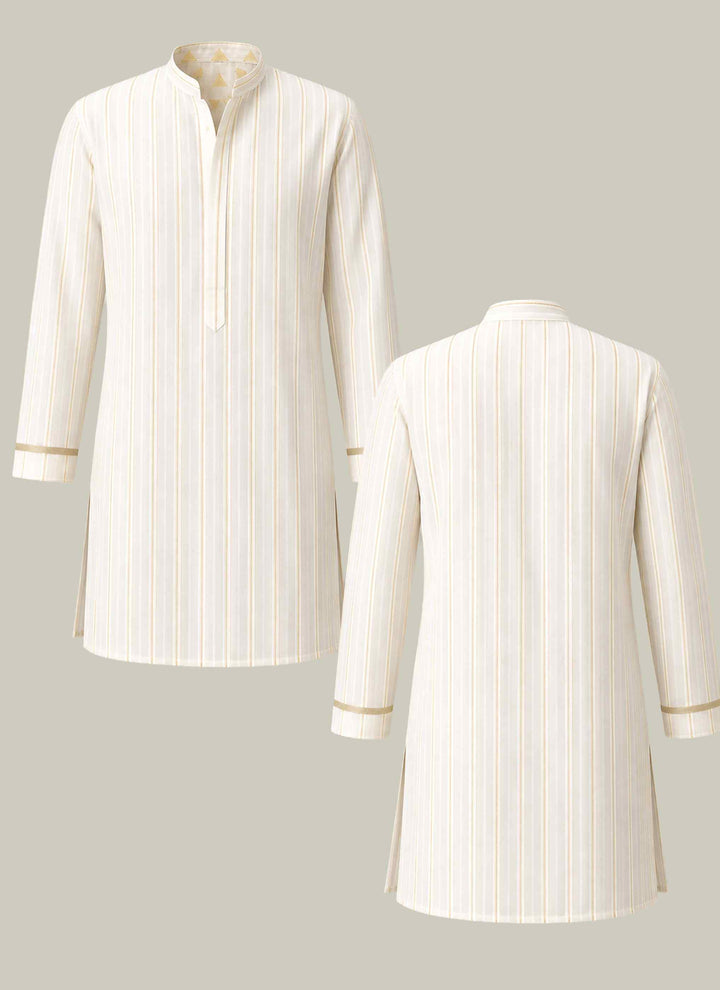 Gold Line - Cotton Linen Kurta
