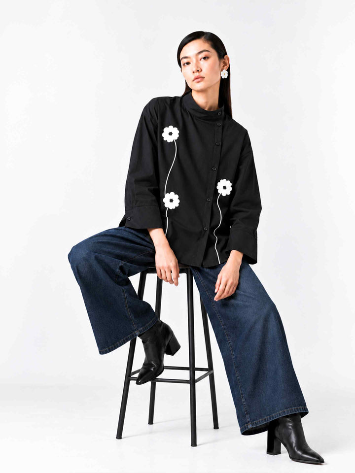 Floral Side Placket Shirt