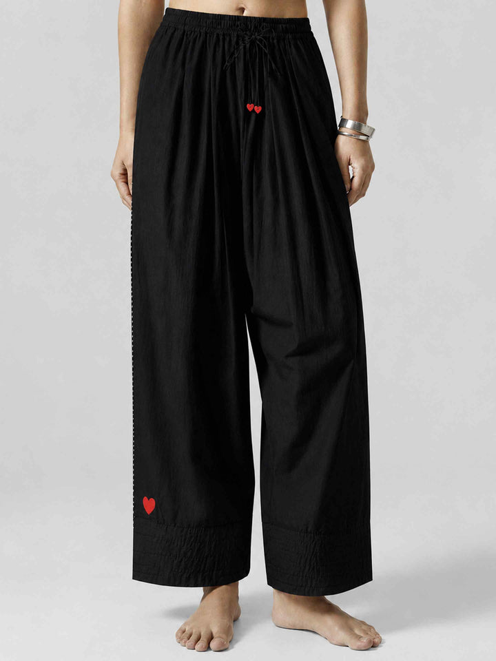Little Heart Pants - Black