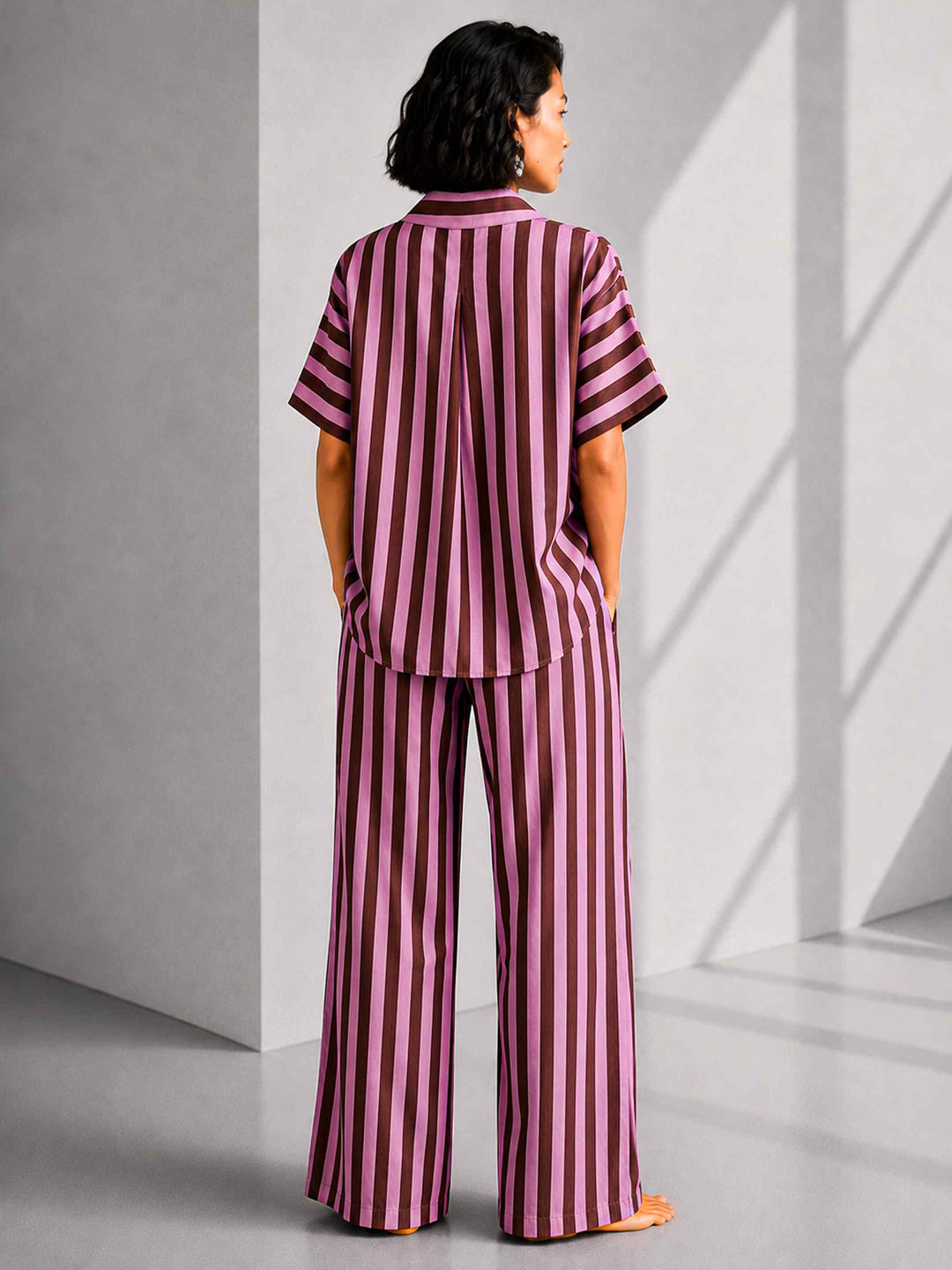 Aubergine Pink Stripe Top