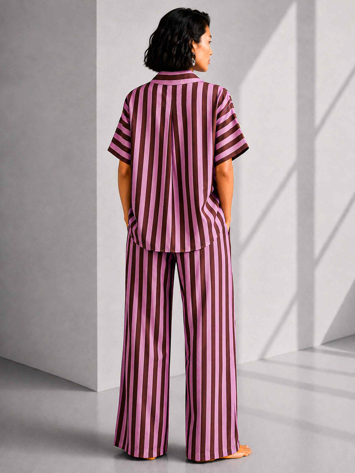 Aubergine Pink Stripe Top