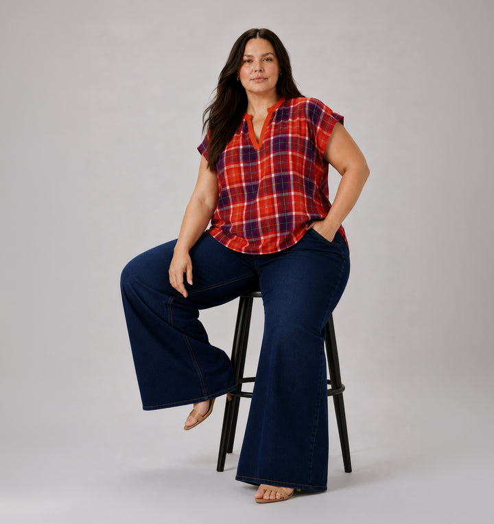 Mulberry Check Top