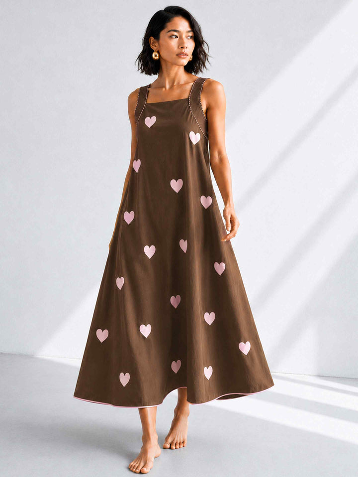 Classic Dress - Coffee Hearts