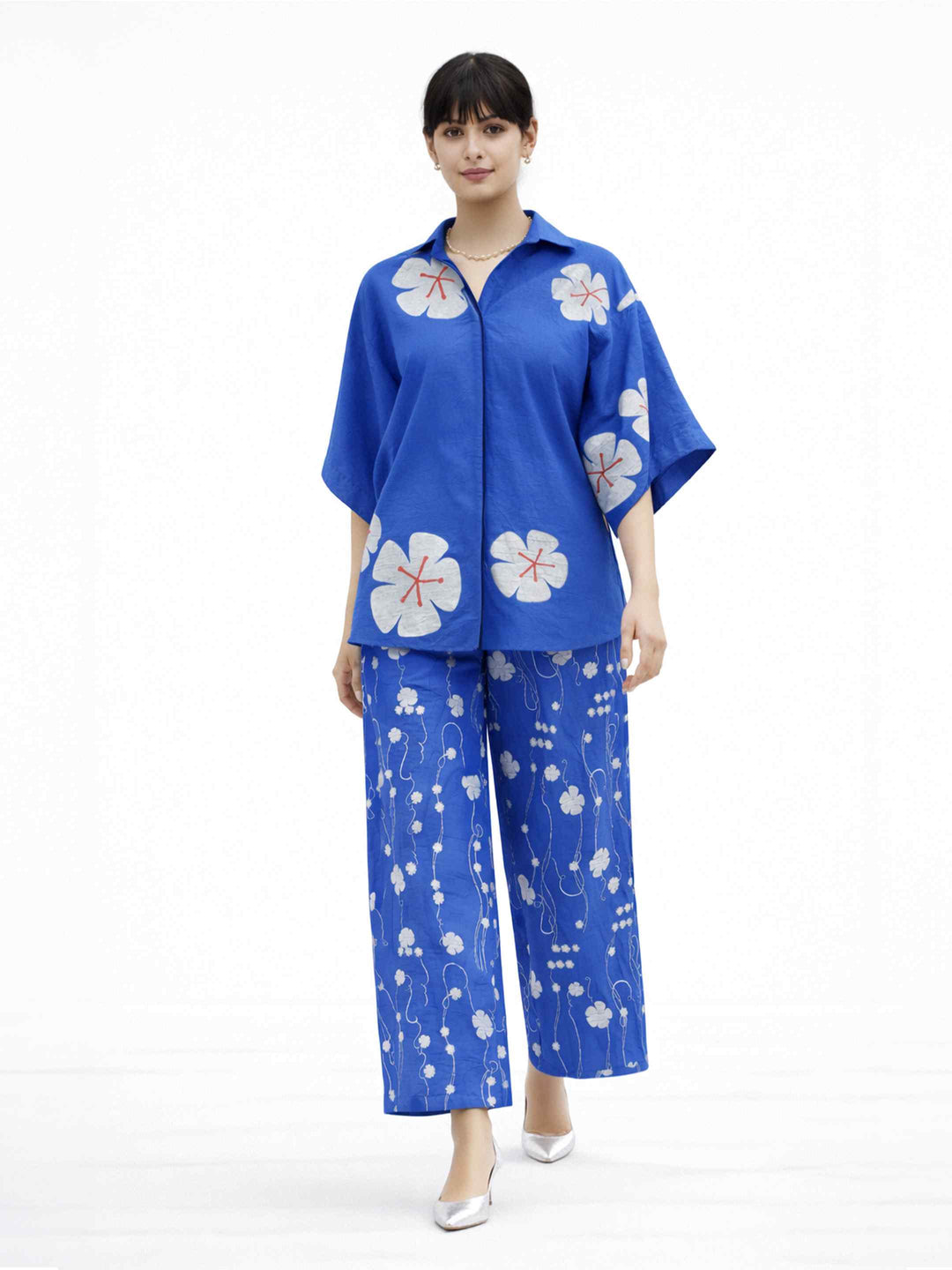 Chanderi Co-Ord Set - Blue