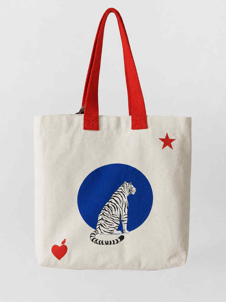 Blue Polka Canvas Bag