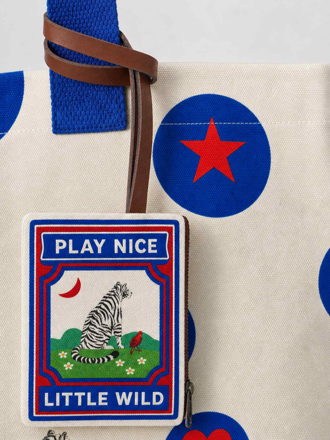 Blue Polka Canvas Bag