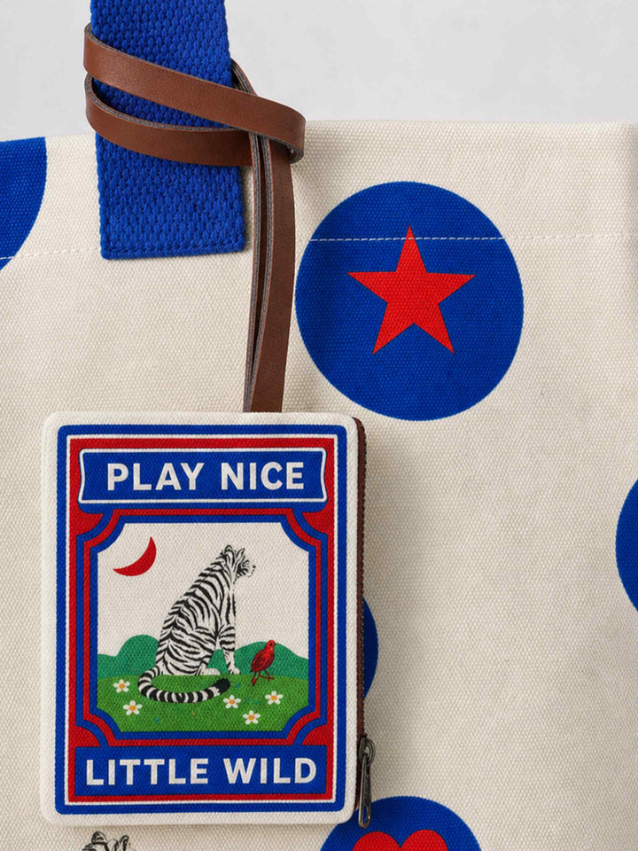Blue Polka Canvas Bag