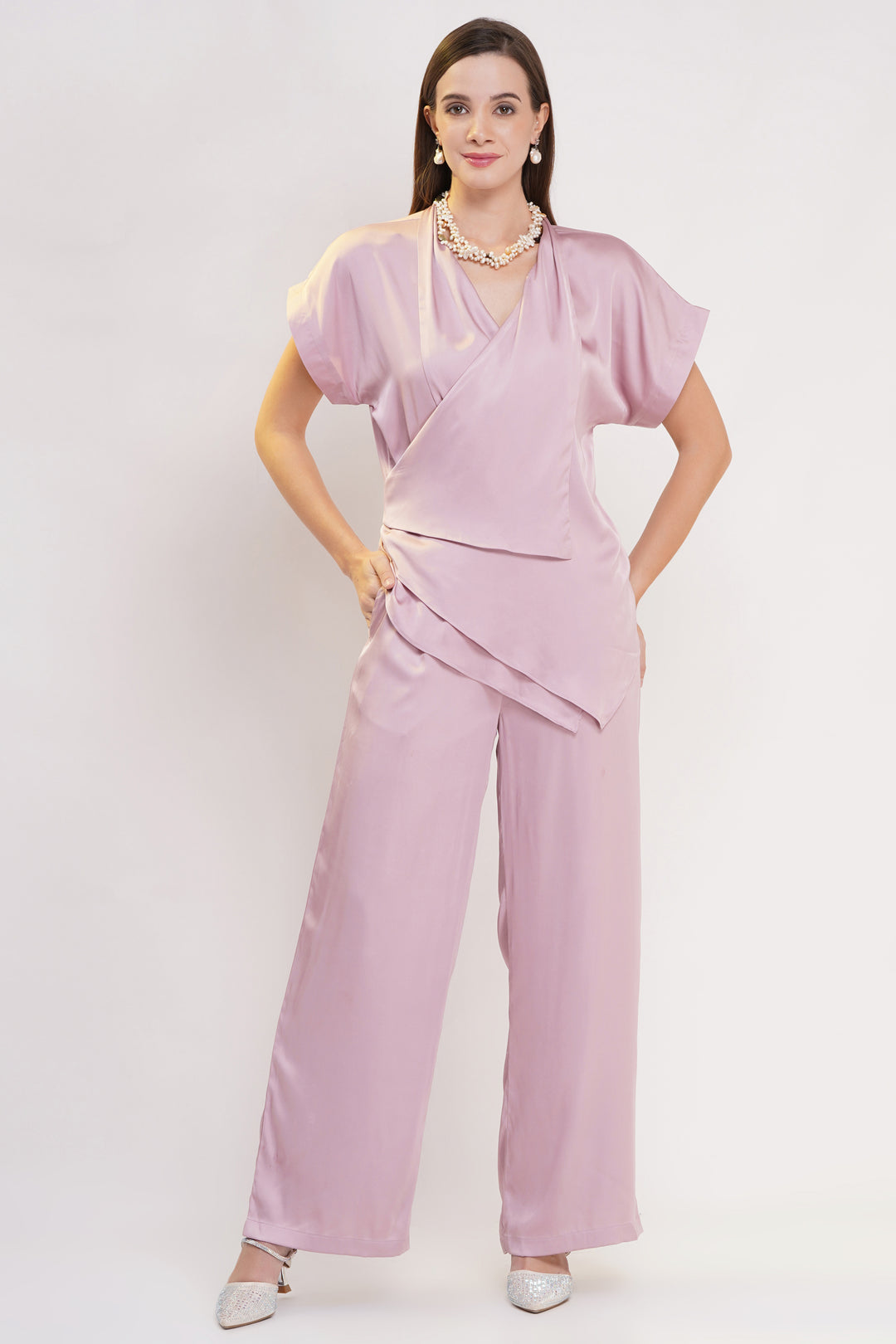 Blush Pink Top with Kimono Sleeves