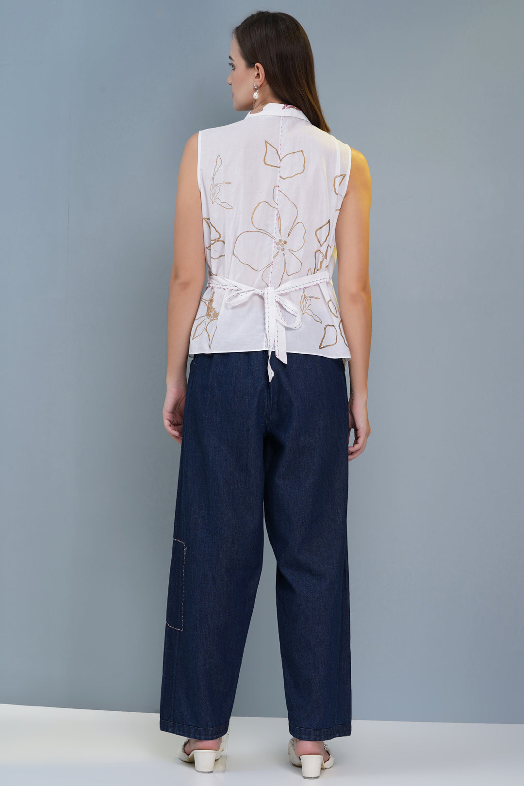 Hand-Blocked Floral Top