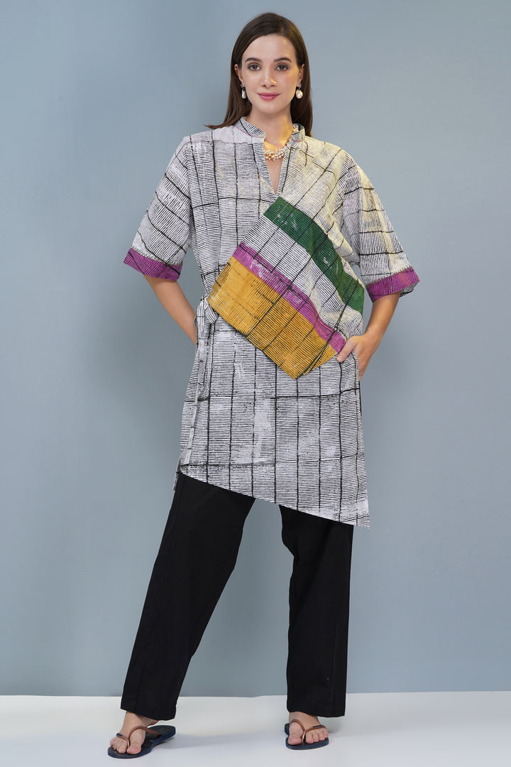 Block Print Tie-Up Tunic Set
