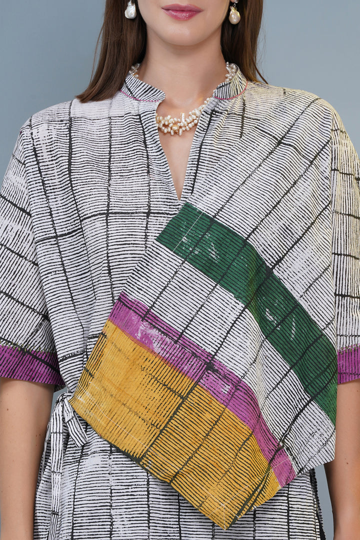 Block Print Tie-Up Tunic Set