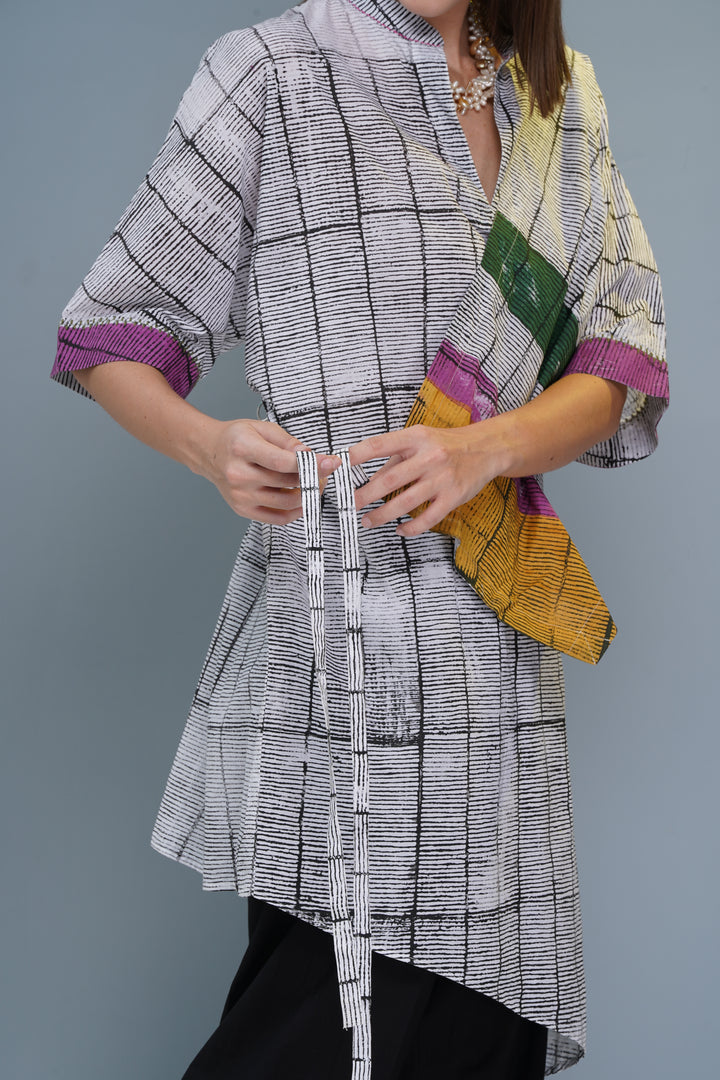 Block Print Tie-Up Tunic Set