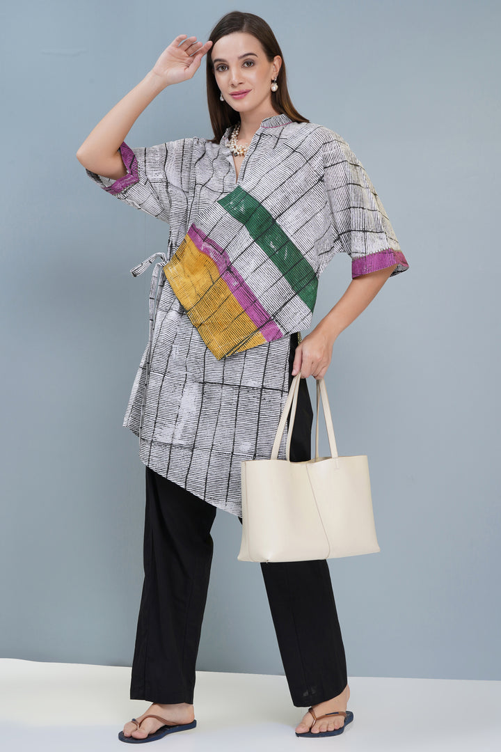 Block Print Tie-Up Tunic Set