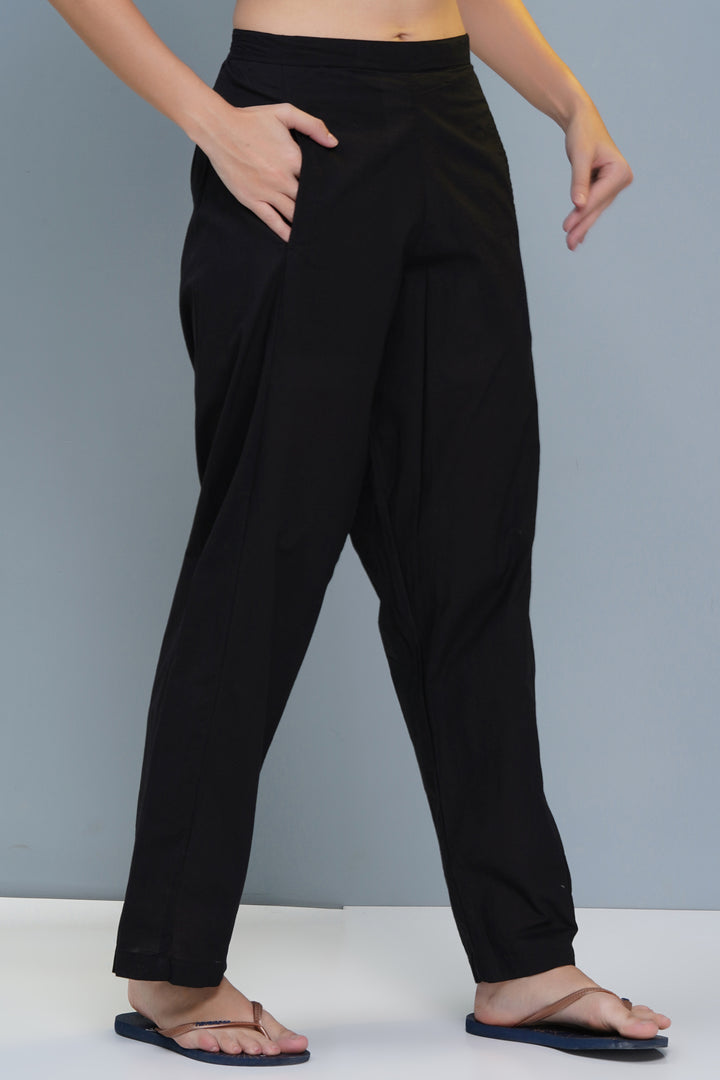 Straight Fit Pants in Charcoal Black