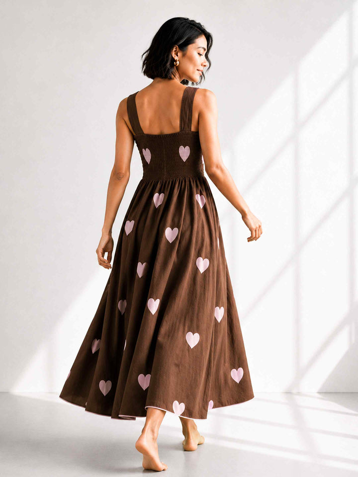 Classic Dress - Coffee Hearts