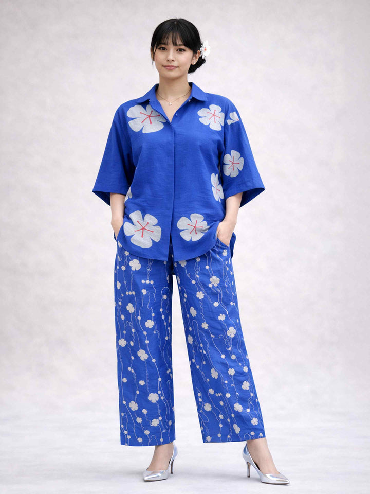 Chanderi Co-Ord Set - Blue