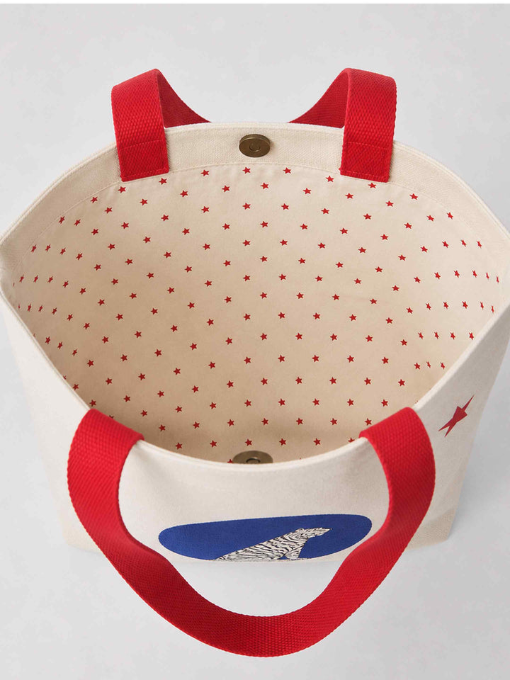 Blue Polka Canvas Bag