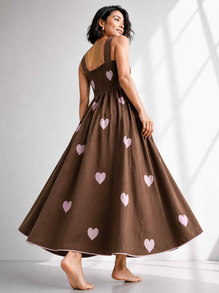 Classic Dress - Coffee Hearts