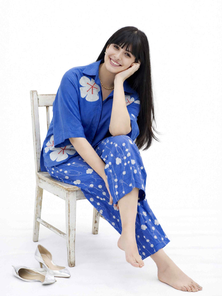 Chanderi Co-Ord Set - Blue
