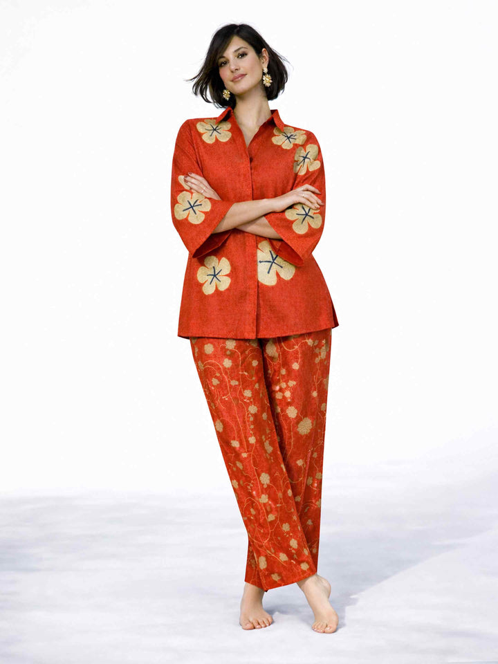 Chanderi Co-Ord Set - Urchen Red