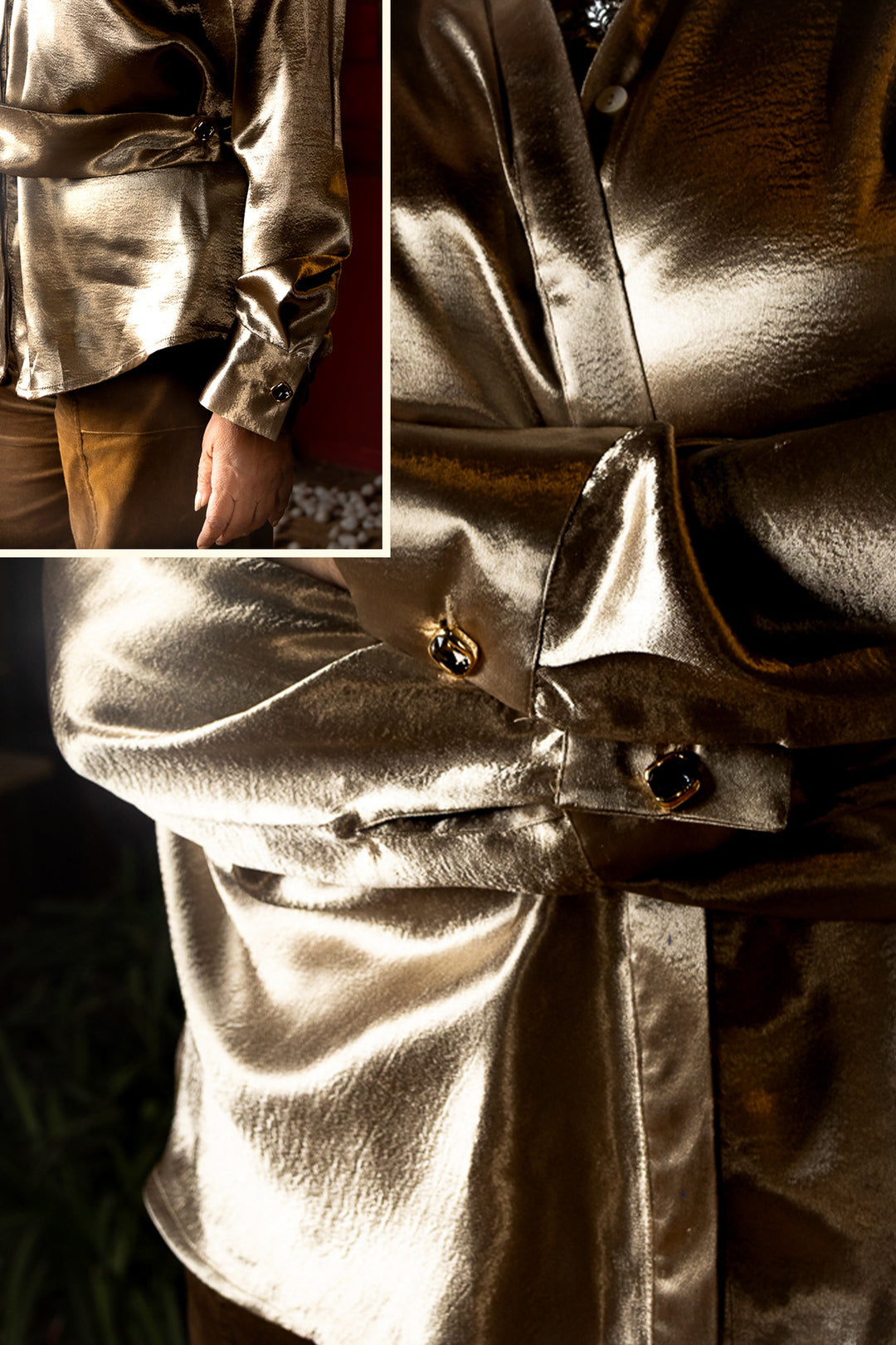 Sunset Gold Satin Top