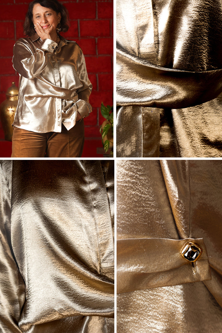 Sunset Gold Satin Top
