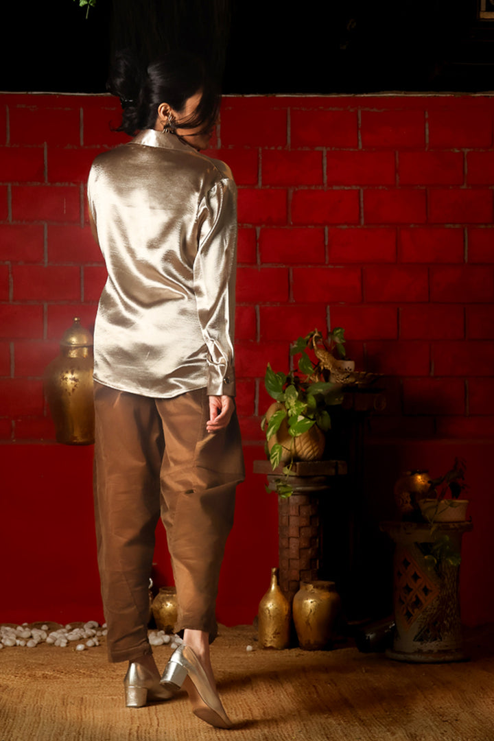 Sunset Gold Satin Top