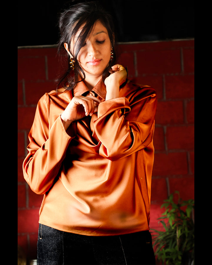 Caramel Satin Shirt