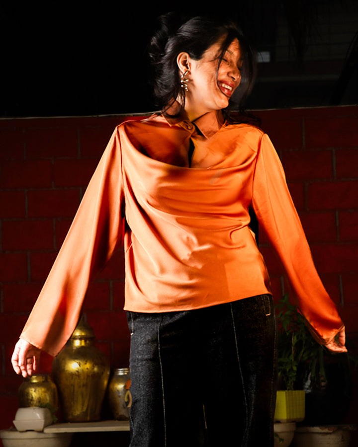 Caramel Satin Shirt