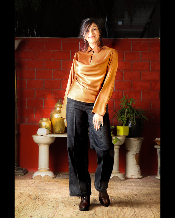 Caramel Satin Shirt