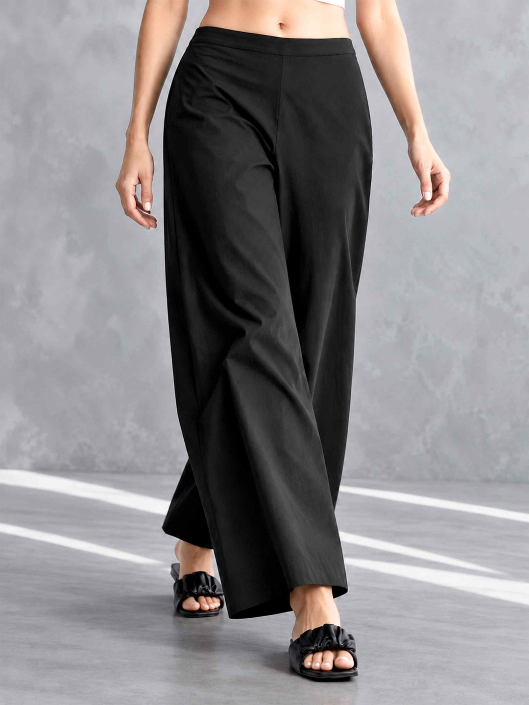 Wide Leg Pants - Black