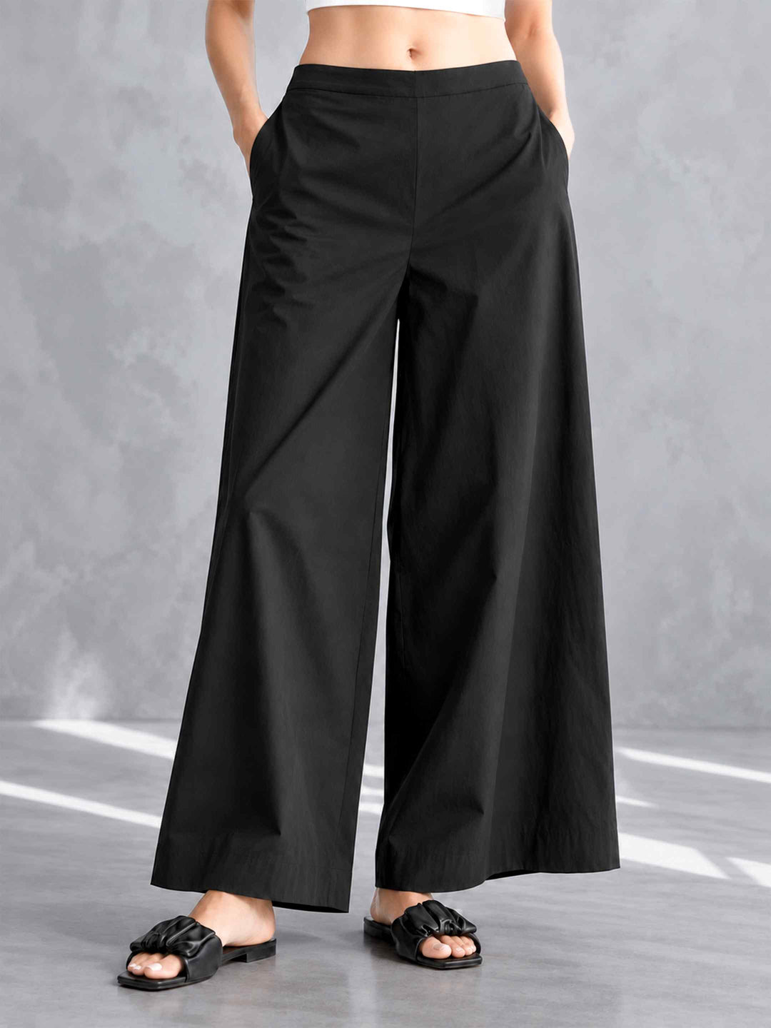 Wide Leg Pants - Black